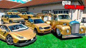 Угнал кучу золотых чит тачек и огромный монстр трак у мажора за 180 сек! Битва воров в ГТА 5 Онлайн