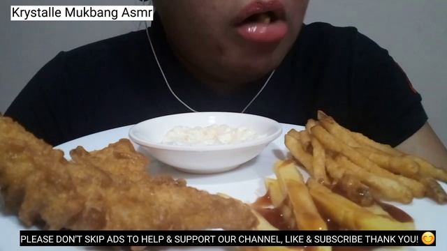 ASMR FISH N' CHIPS W/TARTAR SAUCE,TOMATO KETCHUP,PINEAPPLE JUICE(NO TALKING)| Krystalle Mukbang Asm смотреть онлайн