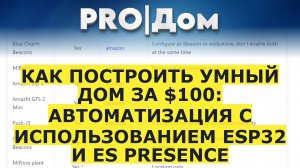 Как построить умный дом за $100: автоматизация с использованием ESP32 и ES Presence