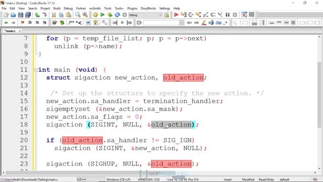 148 Handling a Signal using sigaction смотреть онлайн