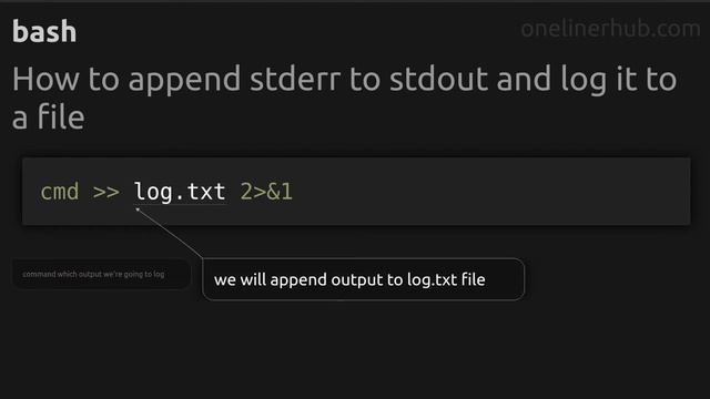 How to append stderr to stdout and log it to a file #bash смотреть онлайн