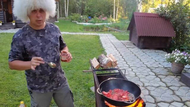 Телятина по мексикански, в казане на костре! 🤤 смотреть онлайн