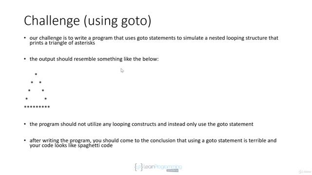 057 (Challenge) The goto statement смотреть онлайн