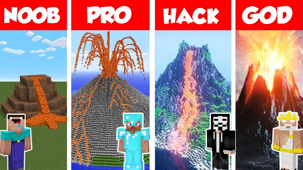 Minecraft НУБ против ПРО против БОГА: ЧЕЛЛЕНДЖ ПО СТРОИТЕЛЬСТВУ ДОМА-ВУЛКАНА в Minecraft / Анимация смотреть онлайн