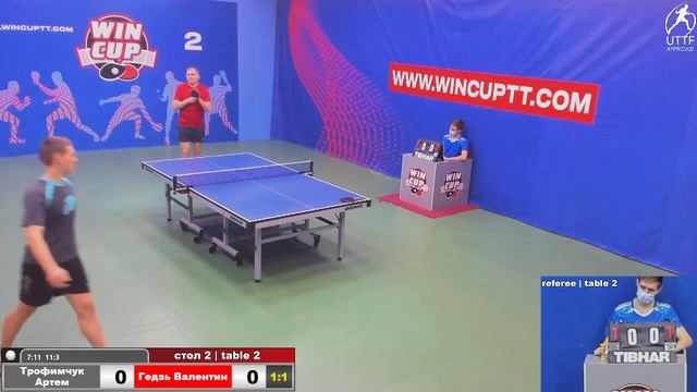 Трофимчук Артем 3-1 Гедзь Валентин Турнир Восток 2 WIN CUP 20.12.2021. Прямой эфир Зал 2. смотреть онлайн