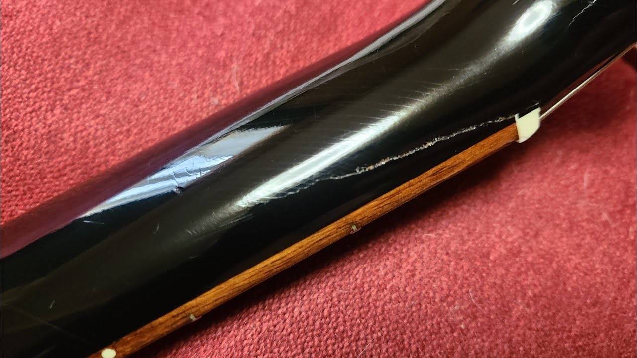 (Реставрация) Ремонт трещин грифа Gibson LesPaul JR и изменение формы ладов