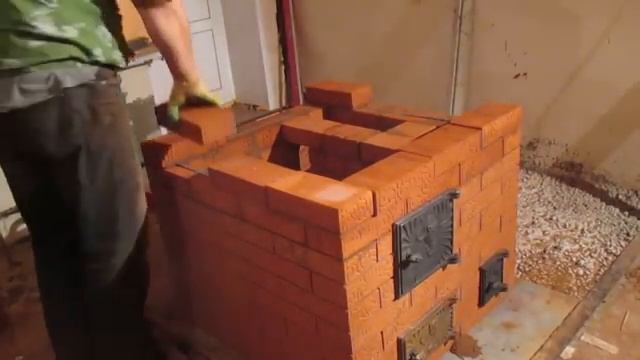 подробная кладка печи 3 5х3 5 кирпича за 10 т р (двухколпаковая грубка с футеровкой топливника)