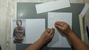 Моделирование. Воротник с небольшой драпировкой. Выкройка № 1555.