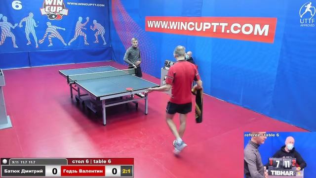 Батюк Дмитрий 3-1 Гедзь Валентин Турнир Восток 7 WINCUP 18.11.2021 Прямой эфир. Зал 6 смотреть онлайн