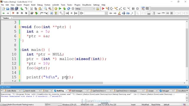 109 Double pointers (pointer to a pointer) Part 2 смотреть онлайн