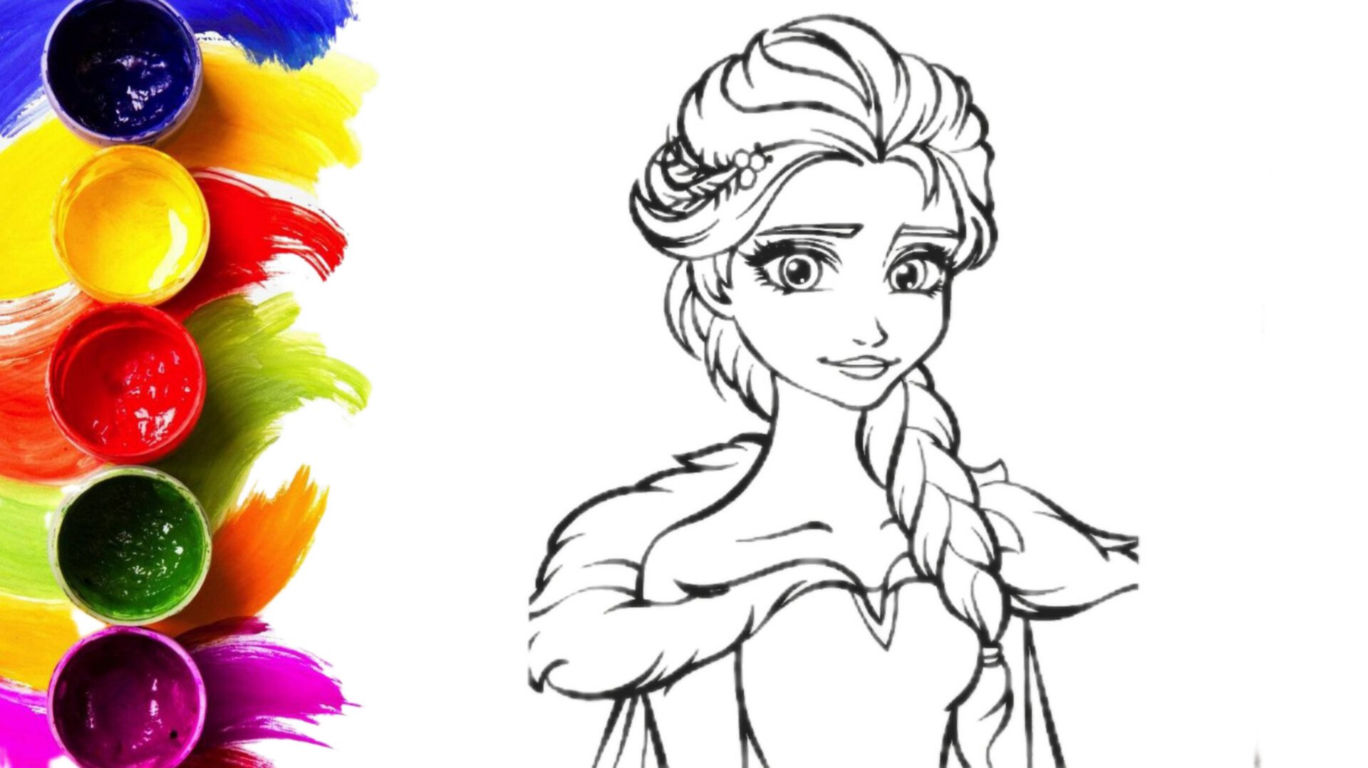 Портрет принцессы Эльзы раскраска для детей смотреть онлайн