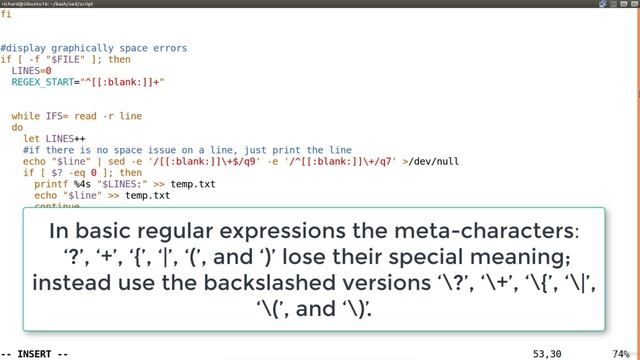 17. SED Script PART 5 - Show Spacestabs As A Red Background