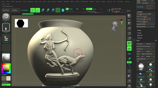 ZBRUSH TUTORIAL 2022 _ HOW TO CREATE BAS RELIEF ALPHA (IN DETAIL) смотреть онлайн