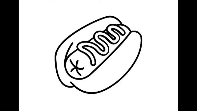 Как нарисовать Хот-дог. Раскраска Хот-дог для детей смотреть онлайн
