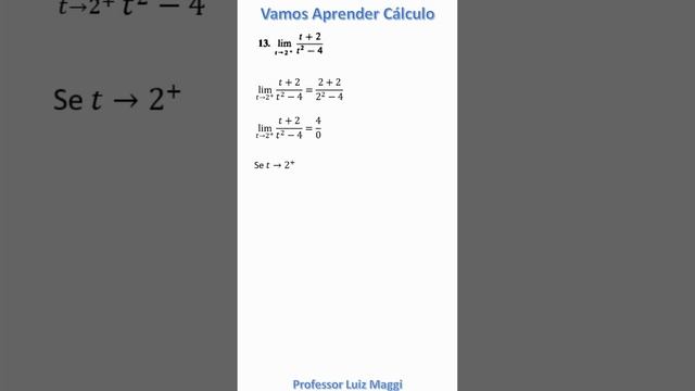 LIMITE LATERAL DE UMA FUNÇÃO RACIONAL EM TERMOS DE T #matemática #calculo смотреть онлайн