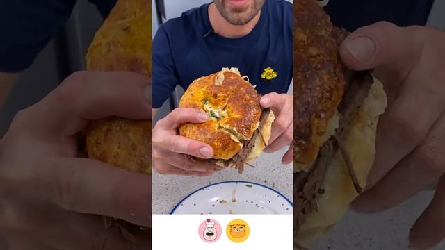 Egg and rib stuffed bagel & Hungry-man hoagie and spiral fries #DUO смотреть онлайн