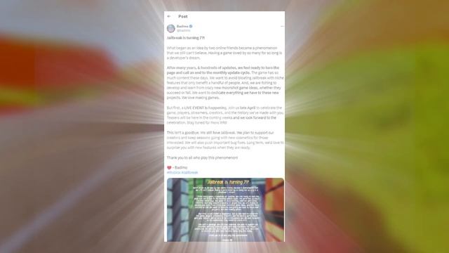 JAILBREAK: Это конец?😢 ( + LIVE Event🤫)