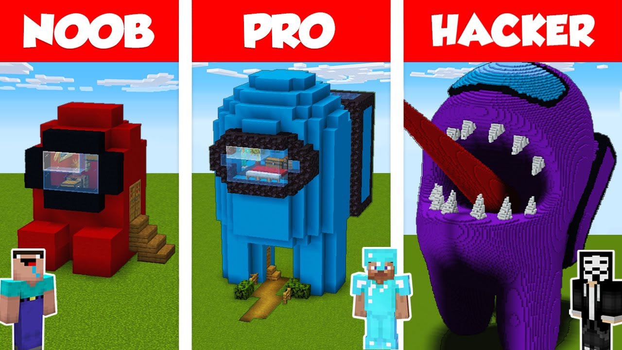 Minecraft НУБ против ПРО против ХАКЕРА: ЧЕЛЛЕНДЖ ПО СТРОИТЕЛЬСТВУ ДОМА "AMONG US" в Minecraft смотреть онлайн