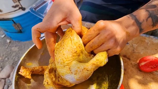 whole roasted chicken bbq | full chicken barbecue recipe смотреть онлайн