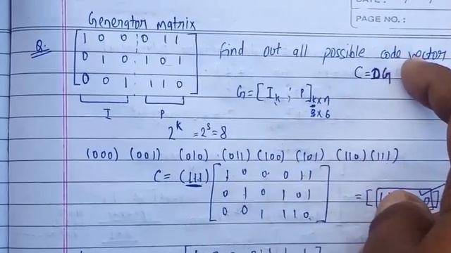 Code vector using Generator matrix in information Theory and coding part 1 | ITC | Lec-16 смотреть онлайн