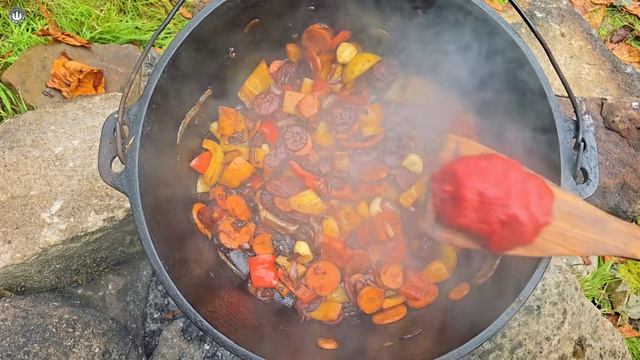 Mouthwatering BEEF STEW Cooked Over FIRE Outdoors ｜ ASMR Cooking in Nature смотреть онлайн