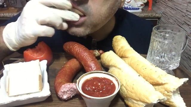 Special Menu: Krakow Kolbasa | Smoked Yantar Cheese 🧀 | Baguette 🥖 | Tomato 🍅 | ASMR | MUKBANG смотреть онлайн