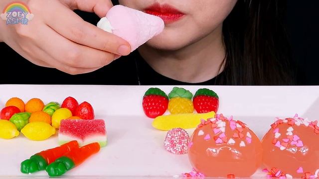 ASMR JELLY GUMMY PARTY 다양한 젤리 먹방 DESSERTS CANDY MOST PUPULAR FOOD EATING SOUNDS MUKBANG смотреть онлайн