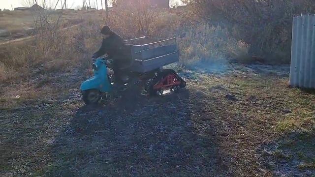 Трицикл с прицепом своими руками . Гусеницы Крутец #гусеницы #крутец #мотоблок смотреть онлайн