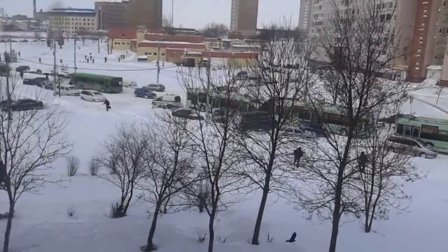 Минск 16.03.2013 , утро после снегопада. смотреть онлайн