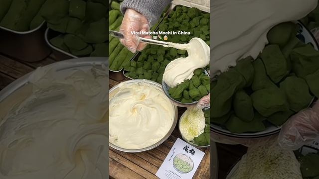 Viral matcha mochi in China 抹茶麻薯 🍵🍡🧁 #matcha #dessert #chinesefood #fypage смотреть онлайн
