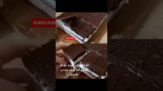 Cake with chocolate sauce and whipped cream 🥰❤️ #chocolatesaucecake #cake #shorts #howto #cream смотреть онлайн