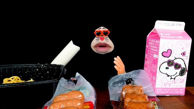 ASMR MUKBANG :) Various Convenience Store Food Sausages, Pasta, Sandwiches Eating Show! смотреть онлайн