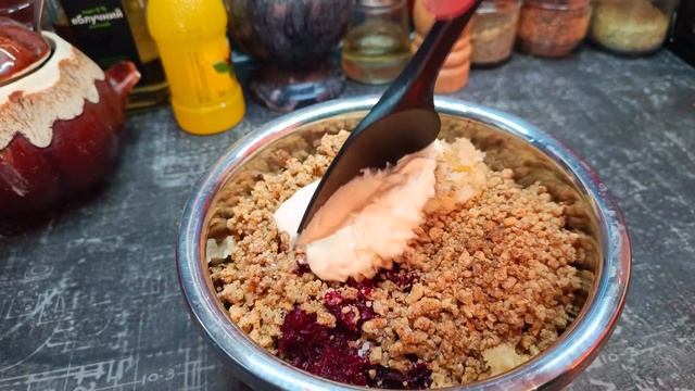 САЛАТ ИЗ СВЕКЛЫ С ОРЕХАМИ #605 смотреть онлайн