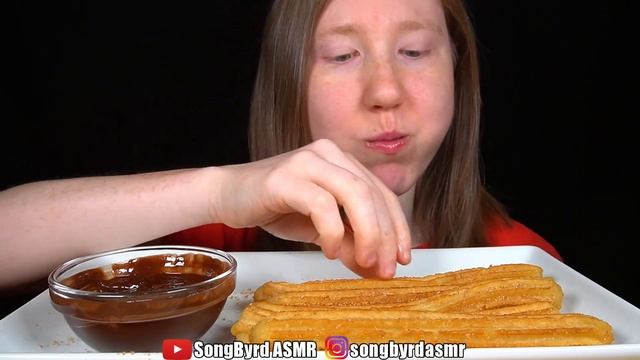 ASMR CHOCOLATE CHURROS MUKBANG (No Talking) EATING SOUNDS смотреть онлайн
