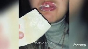 Природный мел Мой в мокром виде. Видео с разными мелоежками. Хруст мелом. Асмр. Пищевой мел