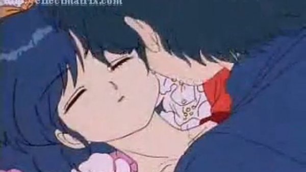 Ranma 1/2- Ranma and Akane kiss... Technically