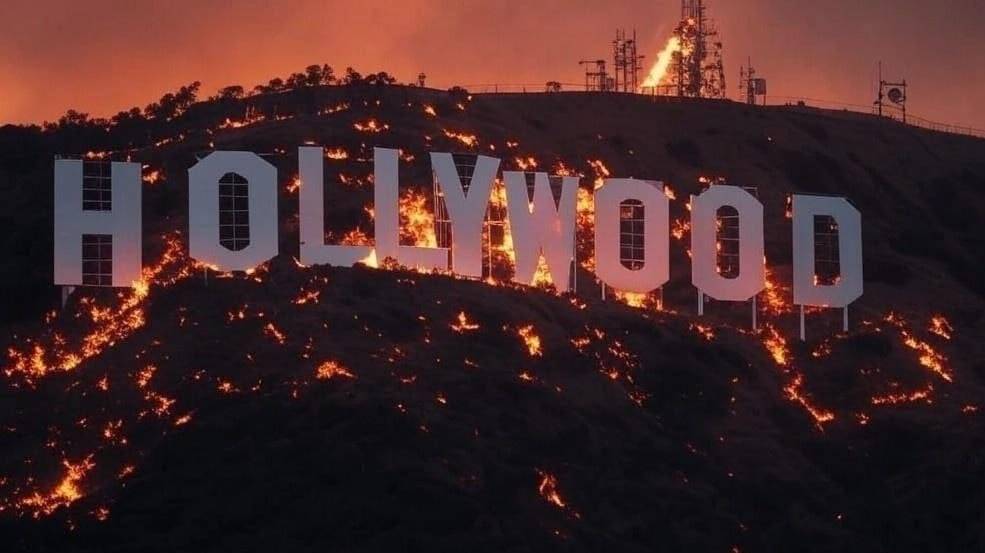 Масштабный лесной пожар в Лос-Анджелесе. Горит Голливуд. смотреть онлайн