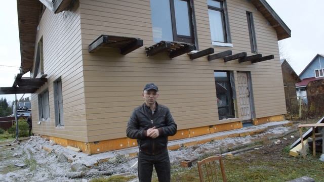 Утепление снаружи брусового дома эковатой. Сухая задувка. смотреть онлайн
