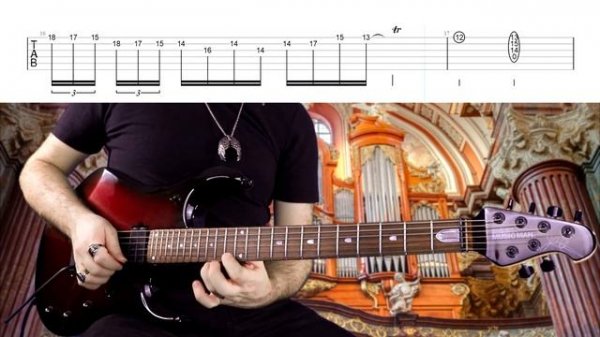 Bach Toccata & Fugue | с тэппингом, урок игры на электрогитаре с табами