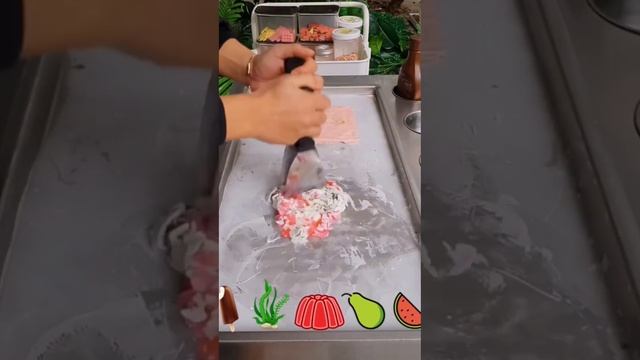 Pineapple Jelly Chocolate Watermelon IceCream Roll: ASMR Street Delight with a Touch ofGrass#shorts смотреть онлайн