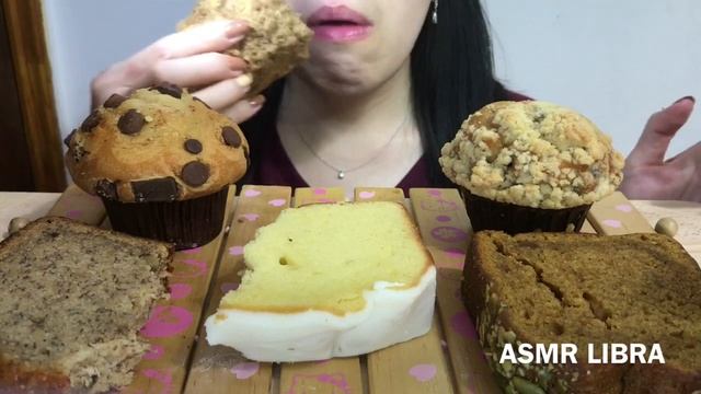 ASMR STARBUCKS PASTRIES.CHOCOLATE MUFFIN,BANANA BREAD,COFFEE,LEMON CAKE.MUKBANG.EATING SOUNDS 먹방 смотреть онлайн