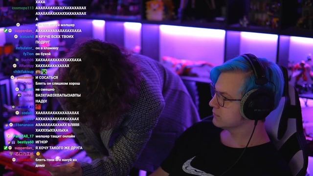 Мелшер 7 минут врывается на стрим к Пятёрке и буянит