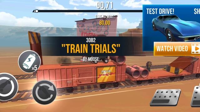 я смог пройти Этот уровень и получил новую машину Monster Truck в игре Stunt Car Ex смотреть онлайн