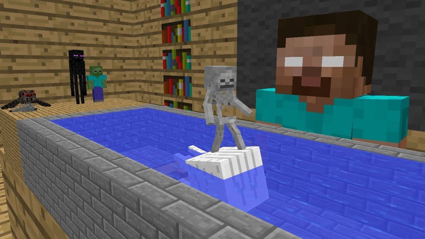 Плавание в школе монстров | Школа Майнкрафт | Анимация Майнкрафт