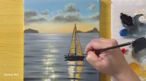 Вместе с Joony Art рисуем морской рассвет с яхтой