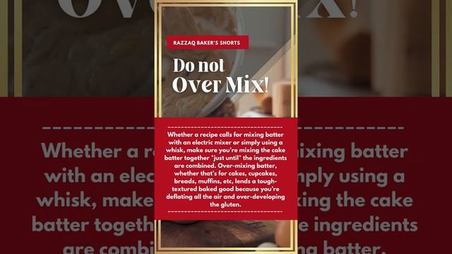Do not Over Mix! | Razzaq Baker's #shorts смотреть онлайн