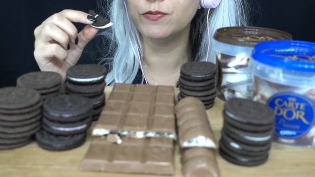 ASMR OREO FEAST | OREO Ice Cream, Milka Oreo Chocolate Bars, COOKIES | Black Sweets **NO Talking смотреть онлайн