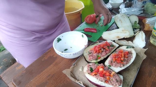 Баклажаны с фаршем. ПП. смотреть онлайн