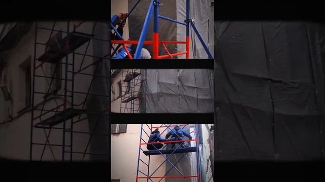 Большой комплекс подготовительных работ перед ремонтом фасада
