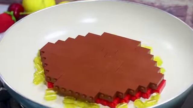 COOKING WITH LEGO, Very interesting creations of Spaghetti, Burger !! -ASMR- No talking смотреть онлайн